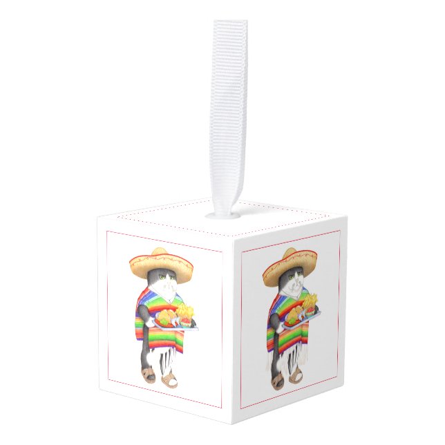 Ornamento del cubo de madera de WENDELITO (Anverso en perspectiva)