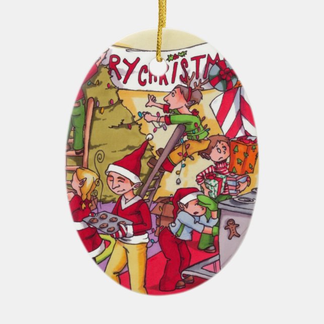 Ornamento del *CUSTOMIZABLE* de los duendes del (Frente)