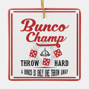 Ornamento del día de fiesta de Bunco - campeón