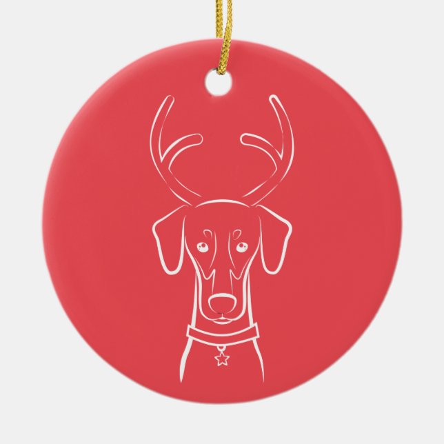 Ornamento del día de fiesta de DTDR - Doberman (Frente)