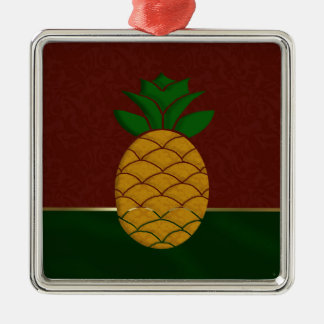 Ornamento del día de fiesta de la piña del damasco