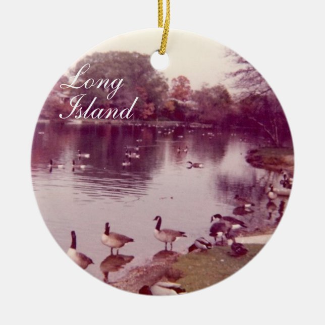 Ornamento del día de fiesta de Long Island del (Frente)