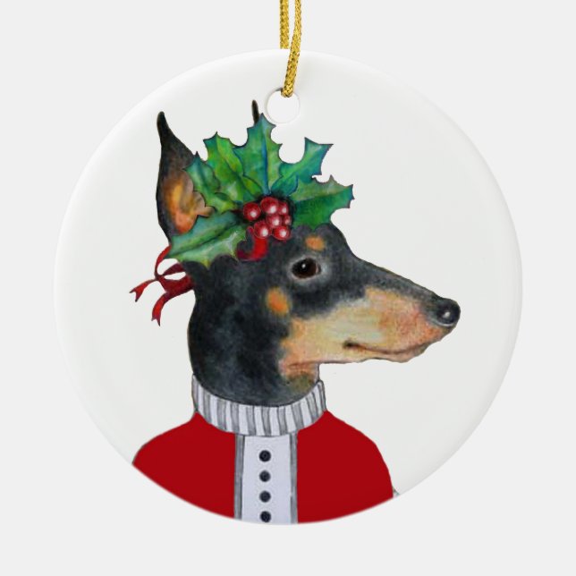 Ornamento del día de fiesta de Manchester Terrier (Frente)