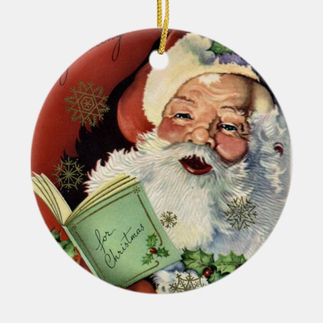 Ornamento del día de fiesta de Papá Noel del (Frente)