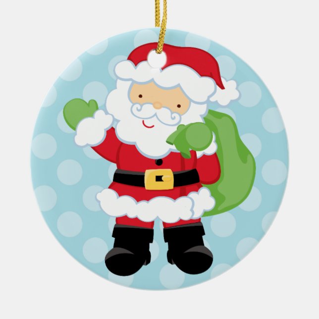 Ornamento del día de fiesta de Santa el | (Frente)