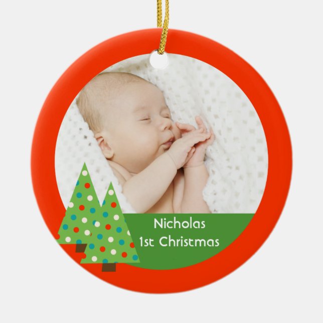 Ornamento del día de fiesta del árbol de navidad (Frente)