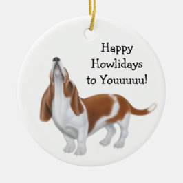 Ornamento del día de fiesta del grito Basset Hound