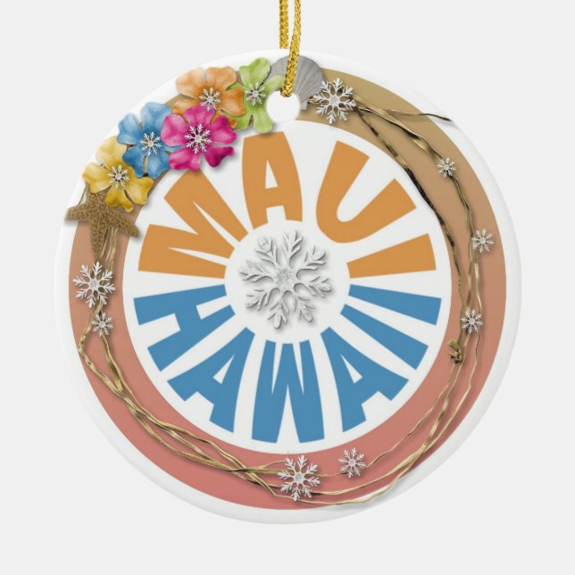 Ornamento del día de fiesta del hibisco de Maui (Frente)