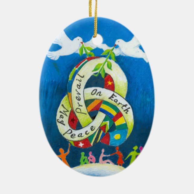 Ornamento del día de fiesta del navidad - paz de (Atrás)