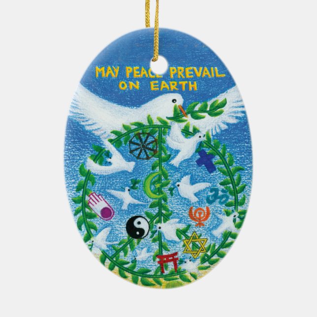 Ornamento del día de fiesta del navidad - paz de (Atrás)
