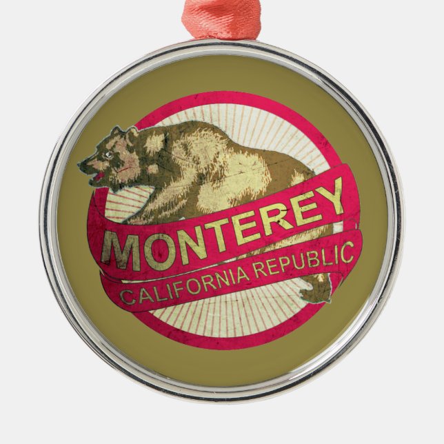 Ornamento del día de fiesta del oso de Monterey (Frente)