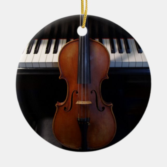 Ornamento del día de fiesta del violín y del (Frente)