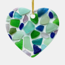 Ornamento del Día de la Madre del Corazón de Vidri