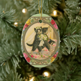 Ornamento del Día de la Novia Gato y la Boda de Gr