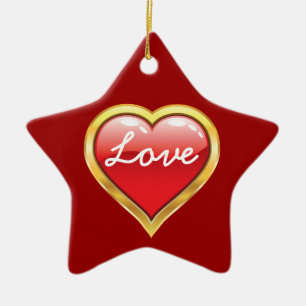 Ornamento del Día de San Valentín del corazón dora