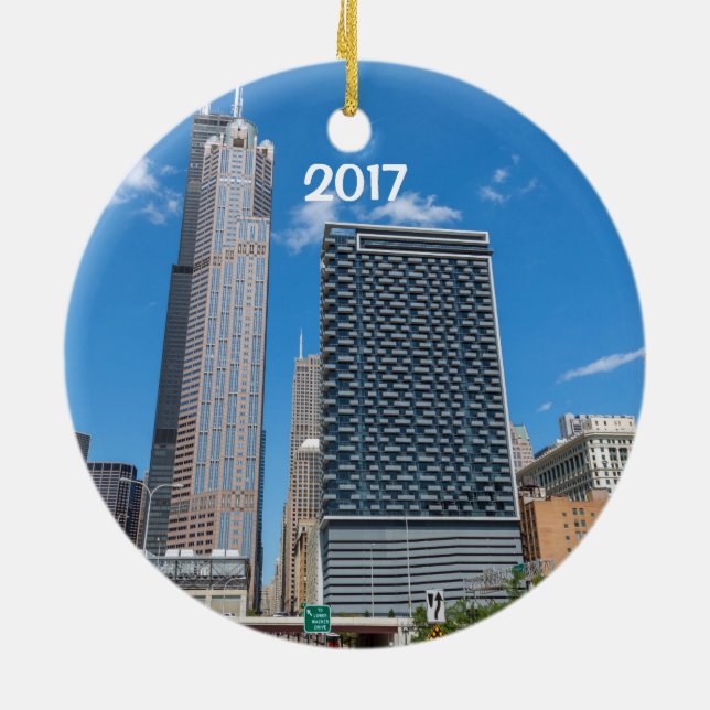 Ornamento del Día Profundo de Chicago de 2 lados (Atrás)