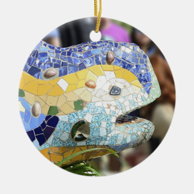 Ornamento del dragón de Guell del parque (Frente)