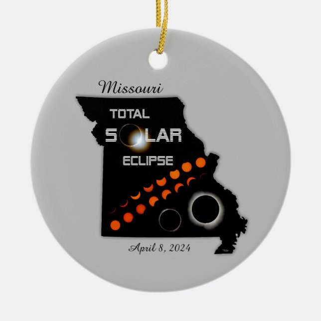 Ornamento del eclipse solar de Missouri (Frente)