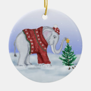 Ornamento del elefante del navidad