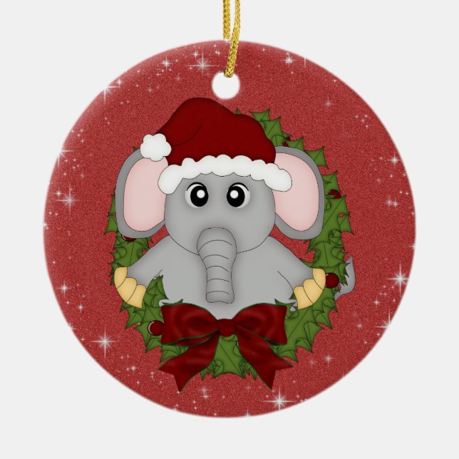 Ornamento del elefante del navidad (Frente)