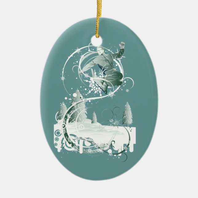 Ornamento del embarque de la nieve (Frente)