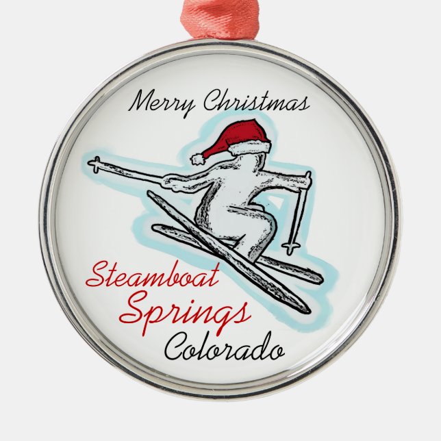 Ornamento del esquiador de Steamboat Springs (Frente)