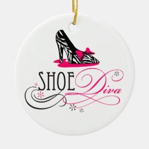 Ornamento del estampado de zebra de la diva del