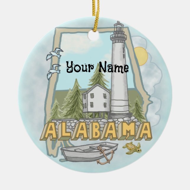 Ornamento del faro de Alabama (Frente)