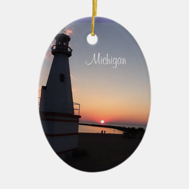 Ornamento del faro de Michigan (Frente)