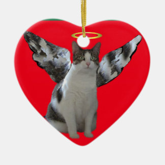 Ornamento del gatito del ángel del navidad