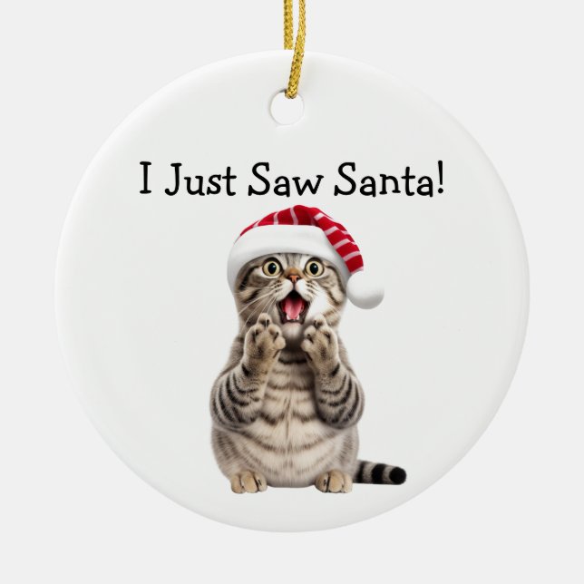 Ornamento del gato de Holiday Kitty Antics (Frente)