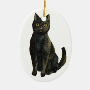 Ornamento del gato negro del vintage