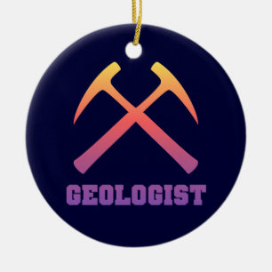 Ornamento del geólogo de la puesta del sol