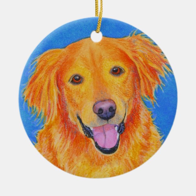 Ornamento del golden retriever - "Sydney " (Frente)