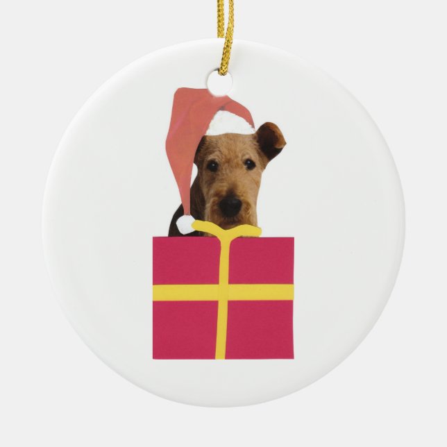 Ornamento del gorra de Airedale Terrier Santa (Frente)