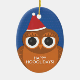 Ornamento del gorra de Santa del navidad del búho