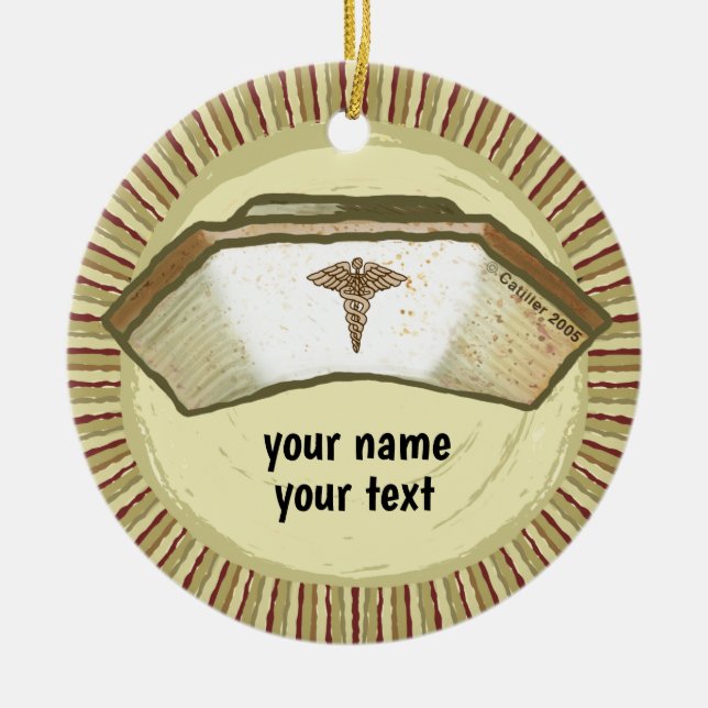 Ornamento del gorro de enfermera personalizado ret (Frente)