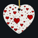 Ornamento del Grupo de Corazón Rojo<br><div class="desc">Ornamento del grupo de corazones rojos.</div>