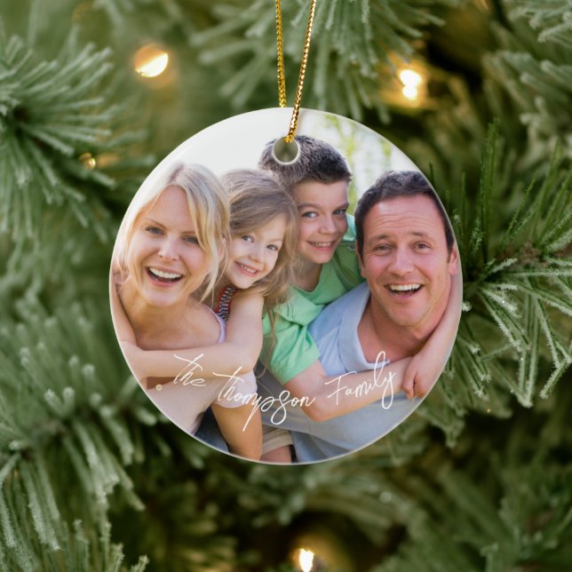 Ornamento del guión blanco de la foto (Árbol)