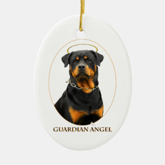 ornamento del halo del rottweiler del ángel de