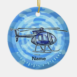 Ornamento del Helicóptero del cielo azul