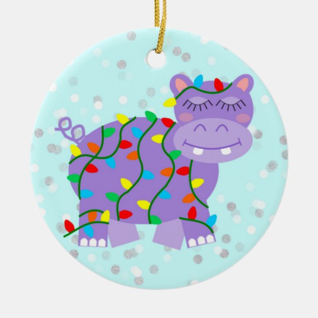 Ornamento del Hippopotamus del navidad (Frente)