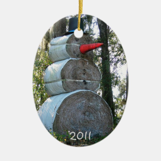 Ornamento del hombre de nieve del país (Frente)