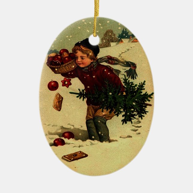 Ornamento del Ilustracion de Navidades antiguos (Frente)