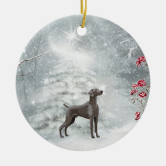 Ornamento del invierno de Weimaraner