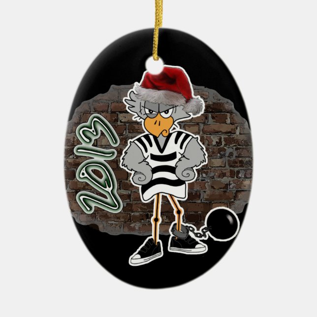 Ornamento del Jailbird del navidad (Frente)