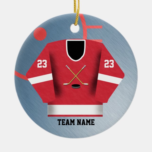 Ornamento del jersey del jugador de hockey (Frente)