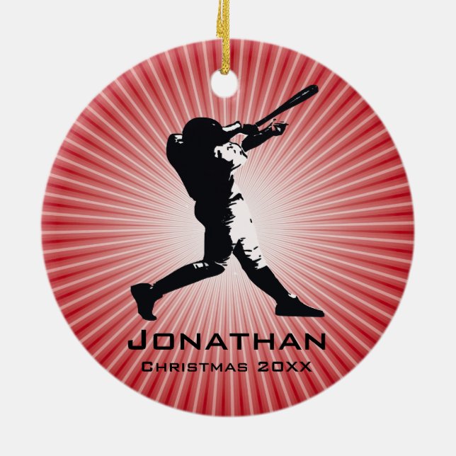 Ornamento del jugador de béisbol personalizado (Atrás)
