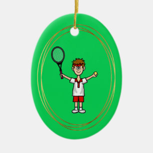 Ornamento del jugador de tenis masculino de pelo m