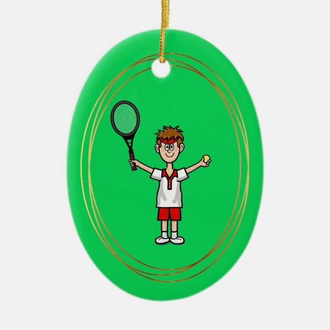 Ornamento del jugador de tenis masculino de pelo m (Frente)